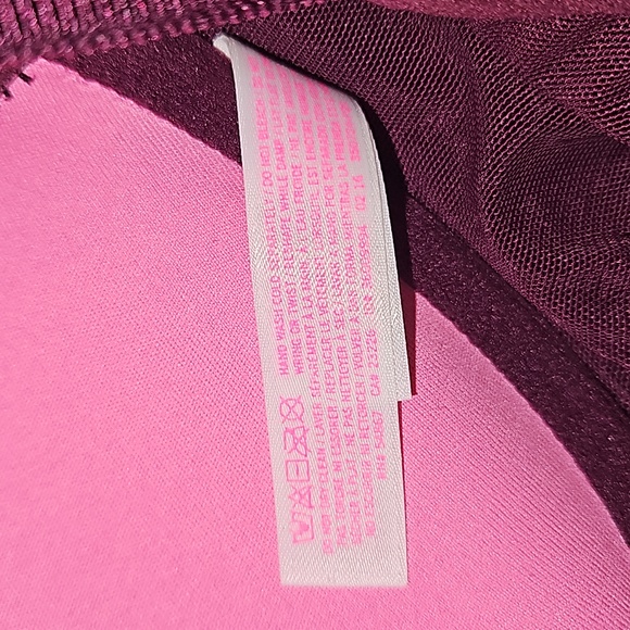 Victoria's Secret PINK Push-up Bra Maroon w/ Lace Floral Pattern Womens 32 C - Picture 11 of 11
